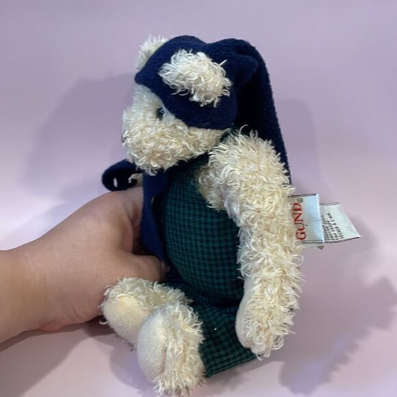 Gund Plush Fancy Pants Teddy Bear 8741 Green Plaid Excellent Used Condition 9” - Picture 2 of 8
